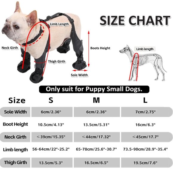 Snow Shoes, Waterproof Dog Boots with Suspenders - Picture 1 of 6